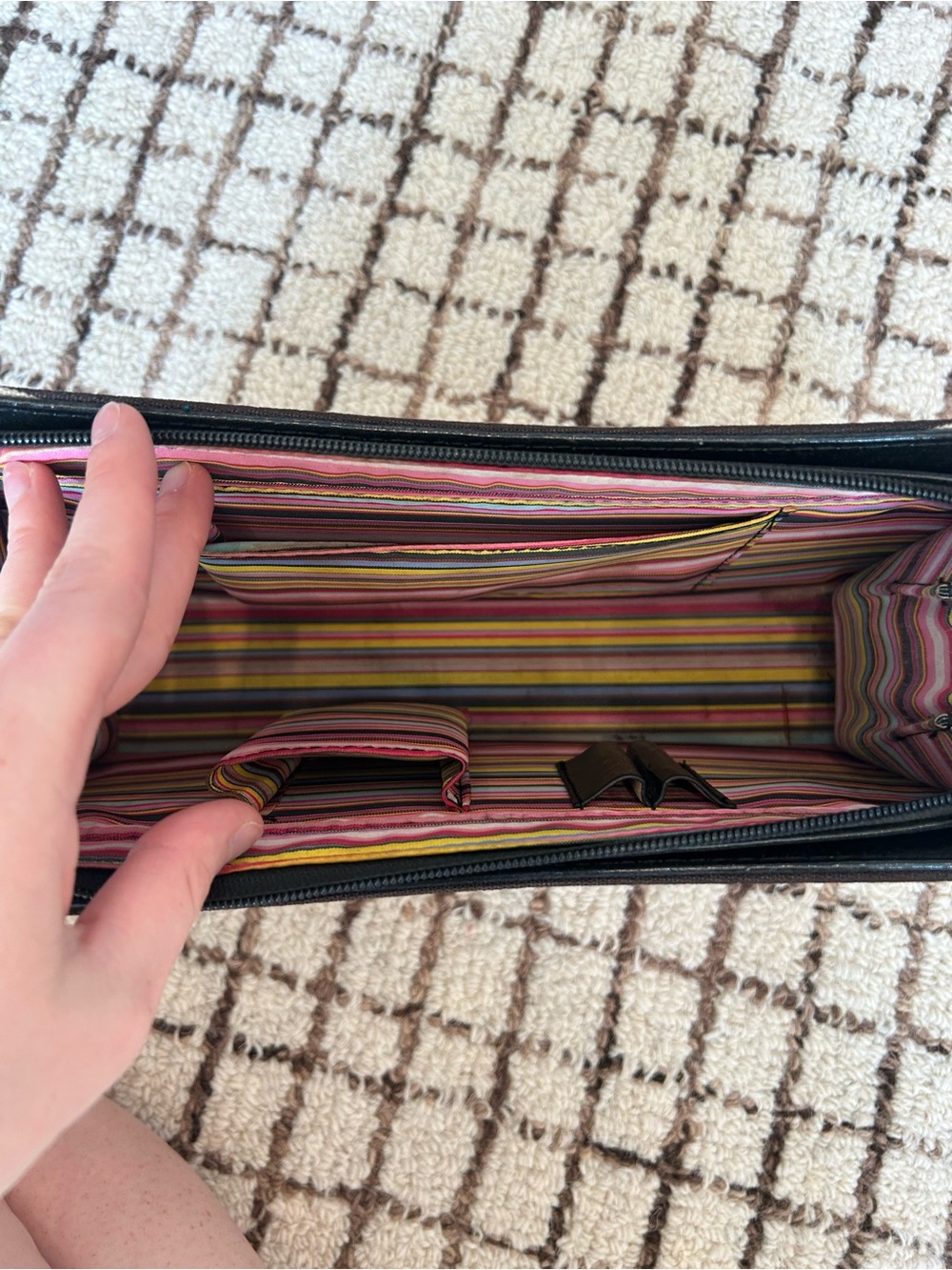 Vintage 90s Kate Spade Striped Shoulder Bag - Picture 2 of 3